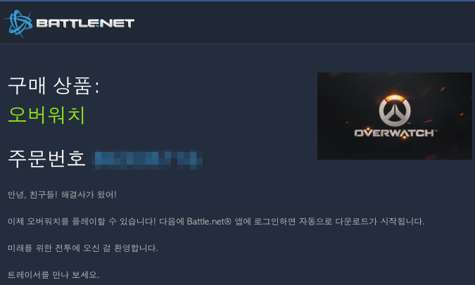 오버워치 주문 안내